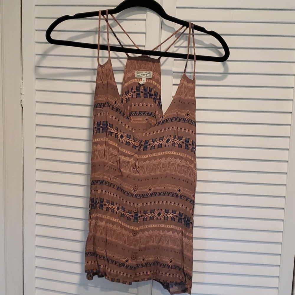 Aztec print chiffon racer back tank by kirra